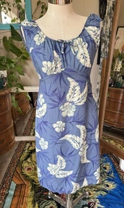 Vestido Hilo Hattie Para Mujer Talla XS Azul Multi Floral Sin Mangas Hecho en Hawai - Imagen 1 de 8