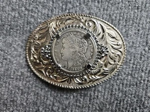 1921 MORGAN SILVER DOLLAR BELT BUCKEL (C) - Picture 1 of 4