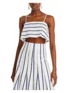 ENGLISH FACTORY Womens White Adjustable Vented Back Shelf-bra Crop Top XL - Picture 1 of 6