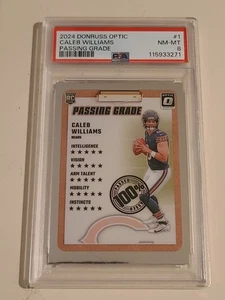 2024 Panini Donruss Optic - Passing Grade Caleb Williams #1 (RC) PSA 8 - Picture 1 of 2