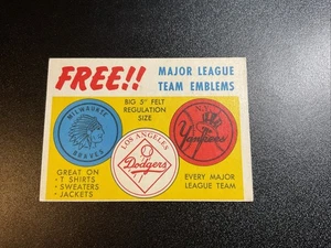 1958 Topps Baseball Team Emblem EX-MT Braves, Dodgers und Yankees - Bild 1 von 2