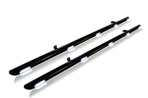 Black Side Bars + White LEDs With Down Lights For Volkswagen Caddy 2010-2015 Van - Picture 1 of 6