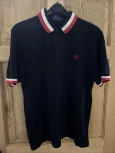 FRED PERRY Navy blue Polo Top Size L 42” Chest - Picture 1 of 5