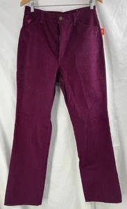 Vintage Wrangler Corduroy Pants Bootcut Burgundy High Rise Tall Size 16 Misses - Picture 1 of 6