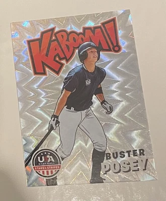 2025 Panini Stars & Stripes EE. UU. Béisbol #9 Buster Posey ¡Kaboom! SSP SF Giants Foto 1 de 2