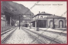 LECCO BELLANO 40 INTERNO STAZIONE - FERROVIA - TRENO Cartolina VIAGGIATA 1910