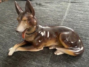 Porzellan Schäferhund - Sitzendorf - 29 cm lang - selten - Bild 1 von 4