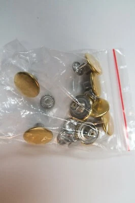 Tirantes con botones de metal dorado para hombre para orejas de cuero con botones Foto 1 de 4