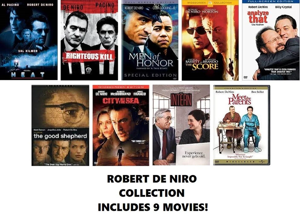Robert De Niro 9 Film DVD Collection: Heat/The Score/The Good Shepherd/Etc.  - Image 1 of 1