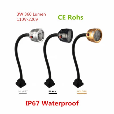 3W 600mm Arm LED Lamp Fixed Base Flexible Light 110-220V For CNC Milling Machine - Image 1 of 4
