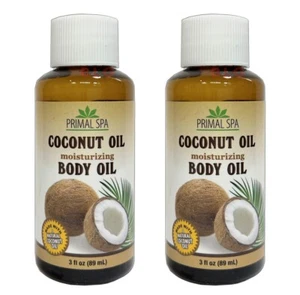 Aceite corporal de coco Primal Spa para piel suave y suave prevención de arrugas para cabello paquete de 3 oz-2 - Imagen 1 de 2