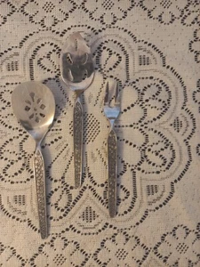 National Silver Co. Sevita NS Stainless Steel 3 Piece Serving Set Vintage Korea - Picture 1 of 10