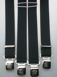 starke Hosenträger 35 mm breit Krallenclips Alligatorclips extra starke Clips  - Bild 1 von 77