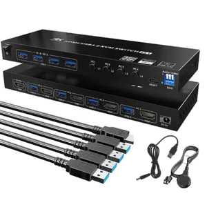 4in1 out KVM Switch Hub Share Converter KVM401A KC-KVM401A USB3.0 HDMI KVM 5Gbps - Afbeelding 1 van 14