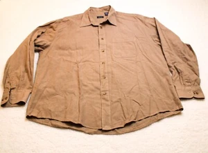 Izod Plaid Button Down Shirt Men's XL Brown Long Sleeve - Picture 1 of 7