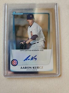 2011 Bowman Draft Retail Prospects Refractor Aaron Kurcz #BPA-AK Auto RC