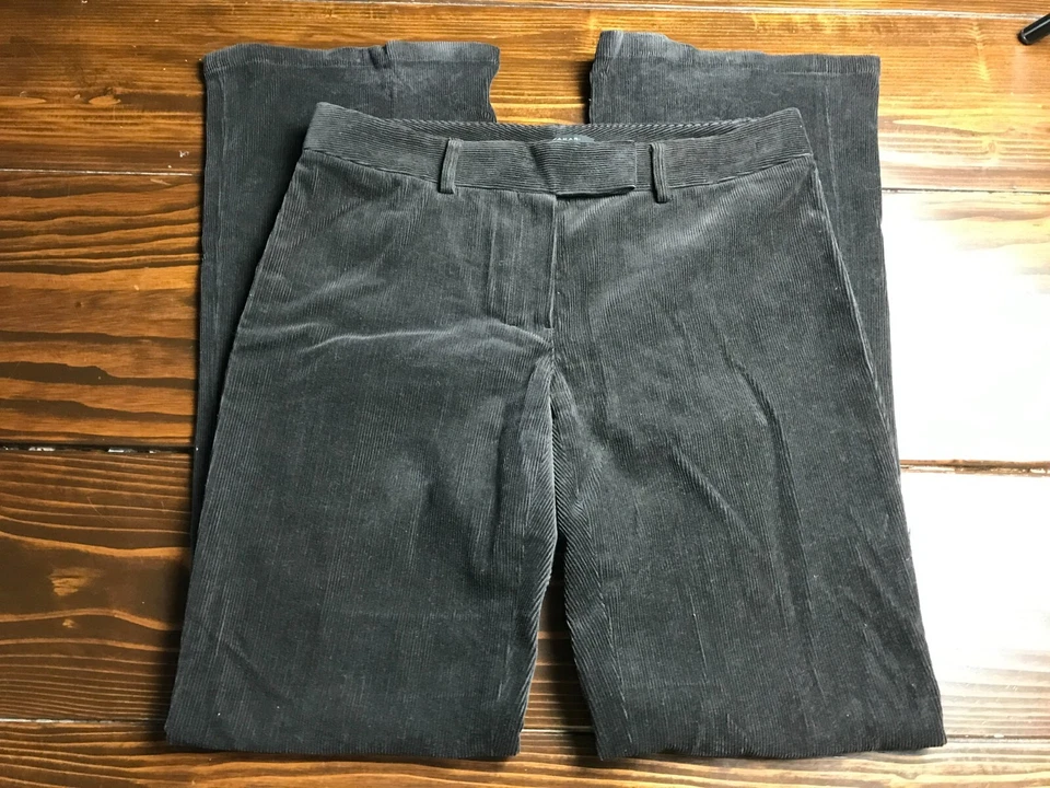 Pantalones de vestir Elie Tahari, para mujer talla 6, marrón oscuro, acampanados, pana Foto 1 de 4