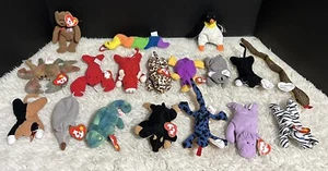 TY Vintage beanie babies with tags Mix Lot Of 18 1993 - 1999 - Picture 1 of 11
