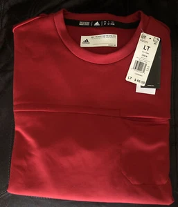 Adidas Aeroready Crew Neck Red/White Sweatshirt - FQ1517 - Men’s Big & Tall LT - Picture 1 of 9