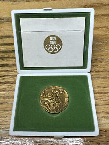 1964 Japanese Tokyo Olympics Commemorative Copper Medal Coin & Case