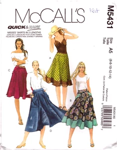 McCall's 5431-Misses Flared Skirts In Two Lengths-Yoke and Back Zip Closure 6-14 - Picture 1 of 4