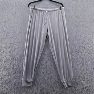 Juicy Couture Womens Soft Velour Jogger Pants Large Gray All Over Logo Lounge - Picture 1 of 14