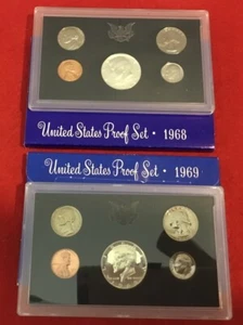 1968 & 1969. U.S. mint silver proof set Lot. You Get Both. - Picture 1 of 3