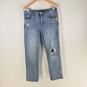 Bettina Liano denim jeans womens 14 blue tapered cotton distressed zip fly111234 - Picture 1 of 11