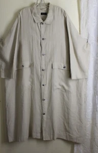 AMAZING! Eskandar 1 O/S Natural Sand 48”L Lightweight Linen Coat Jacket Duster - Picture 1 of 5