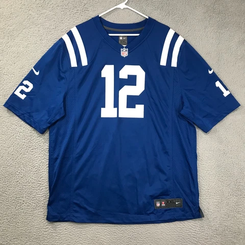 Indianapolis Colts #12 Jersey Mens 2XL XXL Blue White Nike On Field NFL Cover