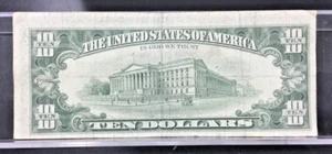 1981 $10 Federal Reserve Note MISLAIGNED REVERSE Error with Tilted 3rd Print obv - Picture 1 of 6