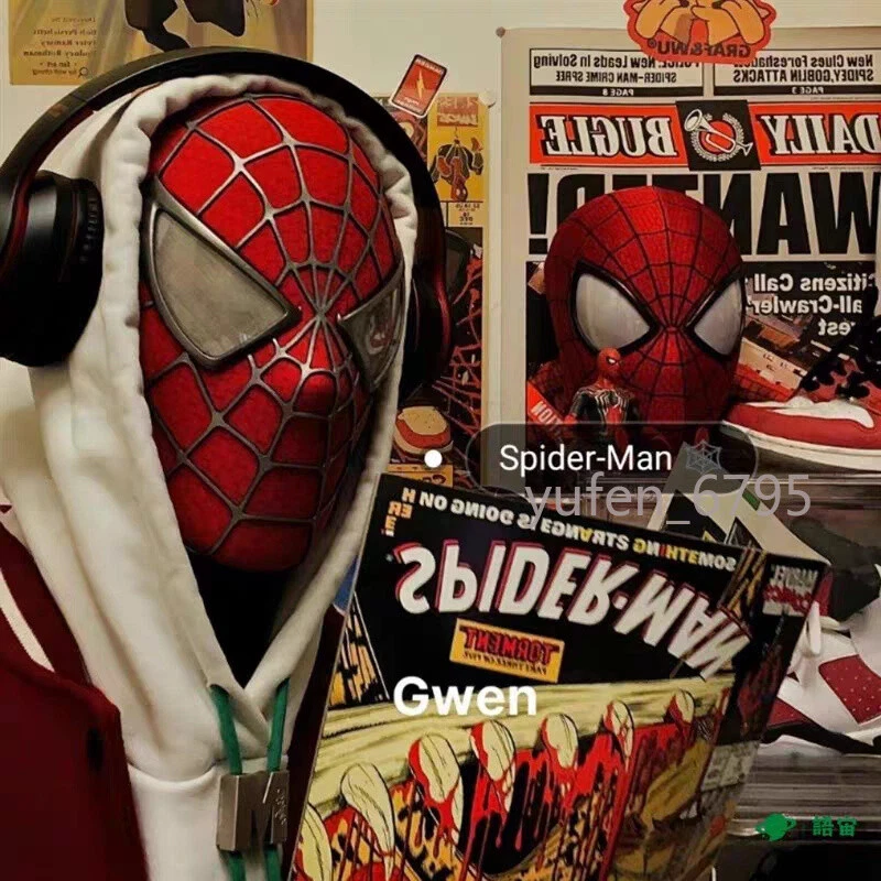 New Handmade Classic Toby Spider-man 3D Mask Face Shell Eyes Helmet Cosplay Prop - Image 1 of 4