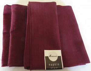 Napkins Dinner Vtg Fieldcrest Set of 6 Burgundy Wine 17"x17" Cotton Polyester - Picture 1 of 4
