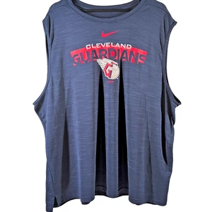 Nike Dri-Fit Cleveland Guardians Sleeveless Tank Top Mens 3XL Blue MLB Baseball - Picture 1 of 9