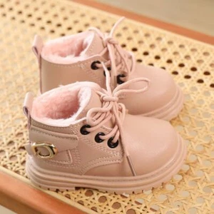 BABY GIRLS BOYS INFANT TODDLER THERMAL FUR LINED SNOW ANKLE BOOTS SHOES US SIZE - Picture 1 of 15