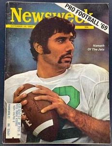 1969 NEWSWEEK MAGAZINE JOE NAMATH NEW YORK JETS ON COVER PRO FOOTBALL NICE ONE - Picture 1 of 2