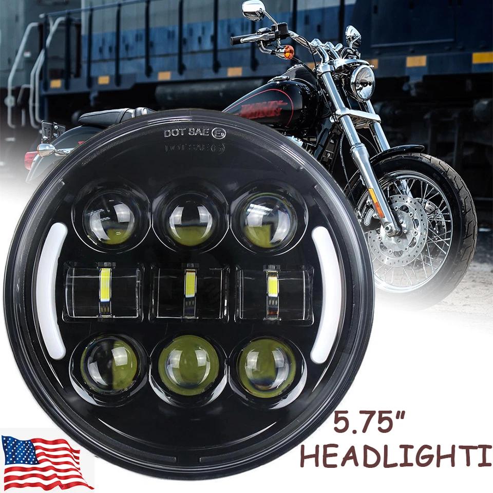 Faro intermitente LED para Harley Davidson Sportster XL 1200 883 5-3/4" 5,75 Foto 1 de 4