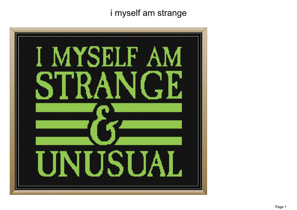 I myself am strange crochet blanket pattern, 60x50", written and graph incuded - Image 1 of 1