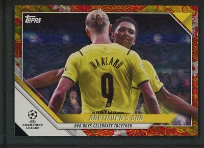 2022 ERLING HAALAND JUDE BELLINGHAM 059/125 TOPPS UEFA CHAMPIONS LEAGUE JADE - Image 1 of 2