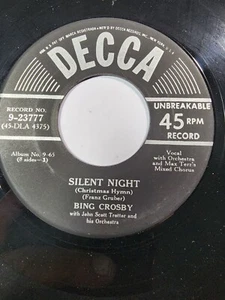 Bing Crosby - Silent Night / Adeste Fideles - Decca 45 RPM VG+ F1 - Picture 1 of 2