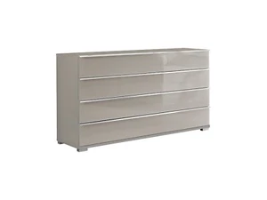 Kommode mit 4 Schubladen Glas Schubkastenkommode Highboard Sideboard Wiemann - Bild 1 von 20