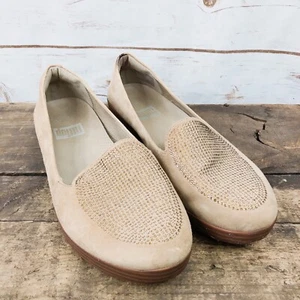 Fitflop Loafer Size 7.5 38.5 Sparkly Crystal Suede Sneaker Slip On Flats Cushion - Picture 1 of 7