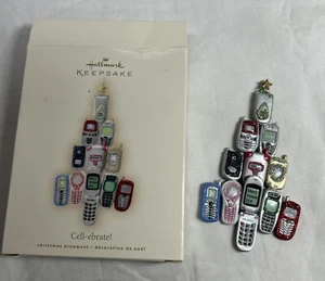 Hallmark Keepsake Ornament Cell-ebrate Cell Phones Christmas Hand crafted 2007 - Picture 1 of 2