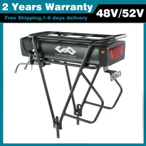 48V 52V 20AH Rear Rack Li-ion Battery Pack Taillight USB Charger 0-2000W motor - Picture 1 of 12