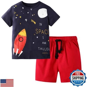 BIBNice Toddler Boy Clothes Kids Summer Cotton Outfits Little Boys Short Slee - Picture 1 of 5