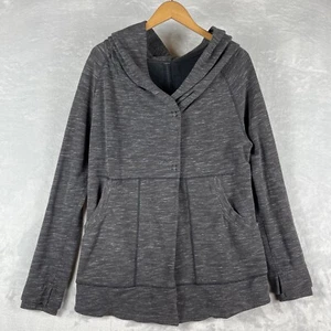 Lululemon Jacket Womens 8 Gray Heathered Find Your Centre Hooded Wrap - Picture 1 of 9