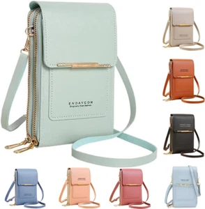 Anti-Theft Leather Bag,Small Crossbody Cell Phone Purse Wallet for Women,Rfid Bl - Picture 1 of 7