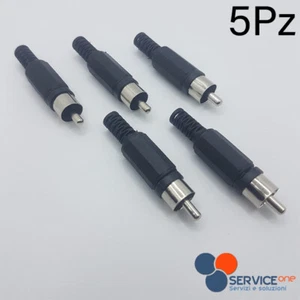 5 STÜCK RCA STECKER STECKER SCHWARZ MÄNNLICH LENKRAD AUDIO STECKER ZUM LÖTEN ⭐ - Bild 1 von 10