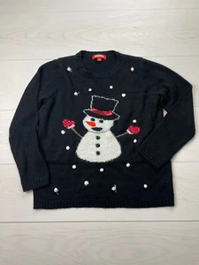 Holiday Traditions Snowman Christmas Sweater Women’s Large - Picture 1 of 7