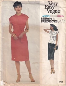 80s Vogue Designer Sewing Pattern 2435 Bill Haire Misses Top Skirt Belt Size 12 - Bild 1 von 2